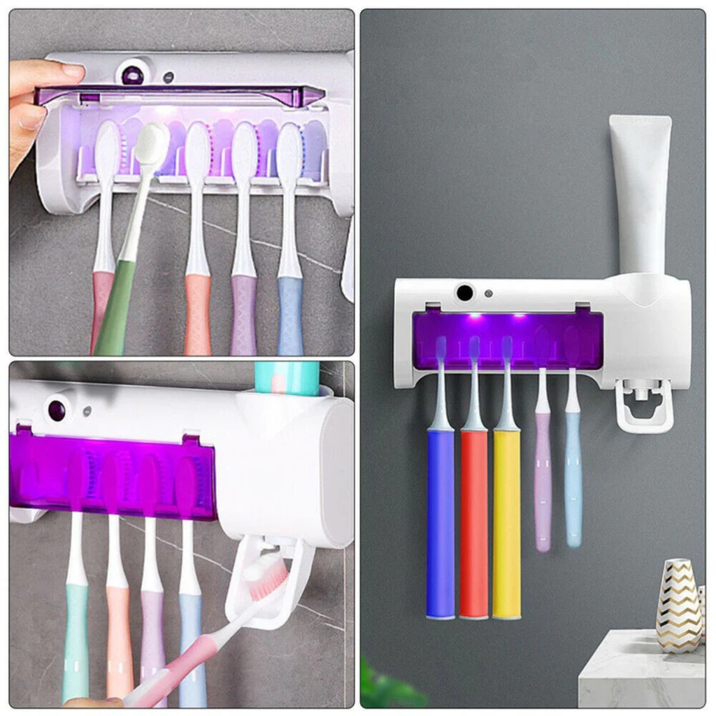 Distributeur Dentifrice Automatique + Porte Brosses A Dents
